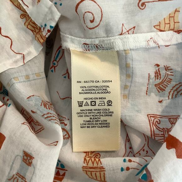 Anthropologie Danielle Kroll Egyptian Hieroglyphics Print Sleeveless Top Medium - Picture 7 of 8